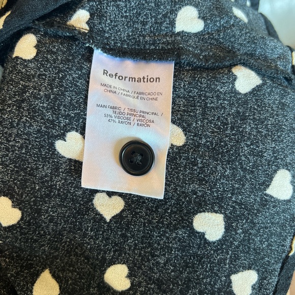Reformation Black and White Heart Print Mini Dress - Picture 6 of 6